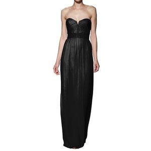 NWT! Amsale Bridesmaid Strapless Black Chiffon